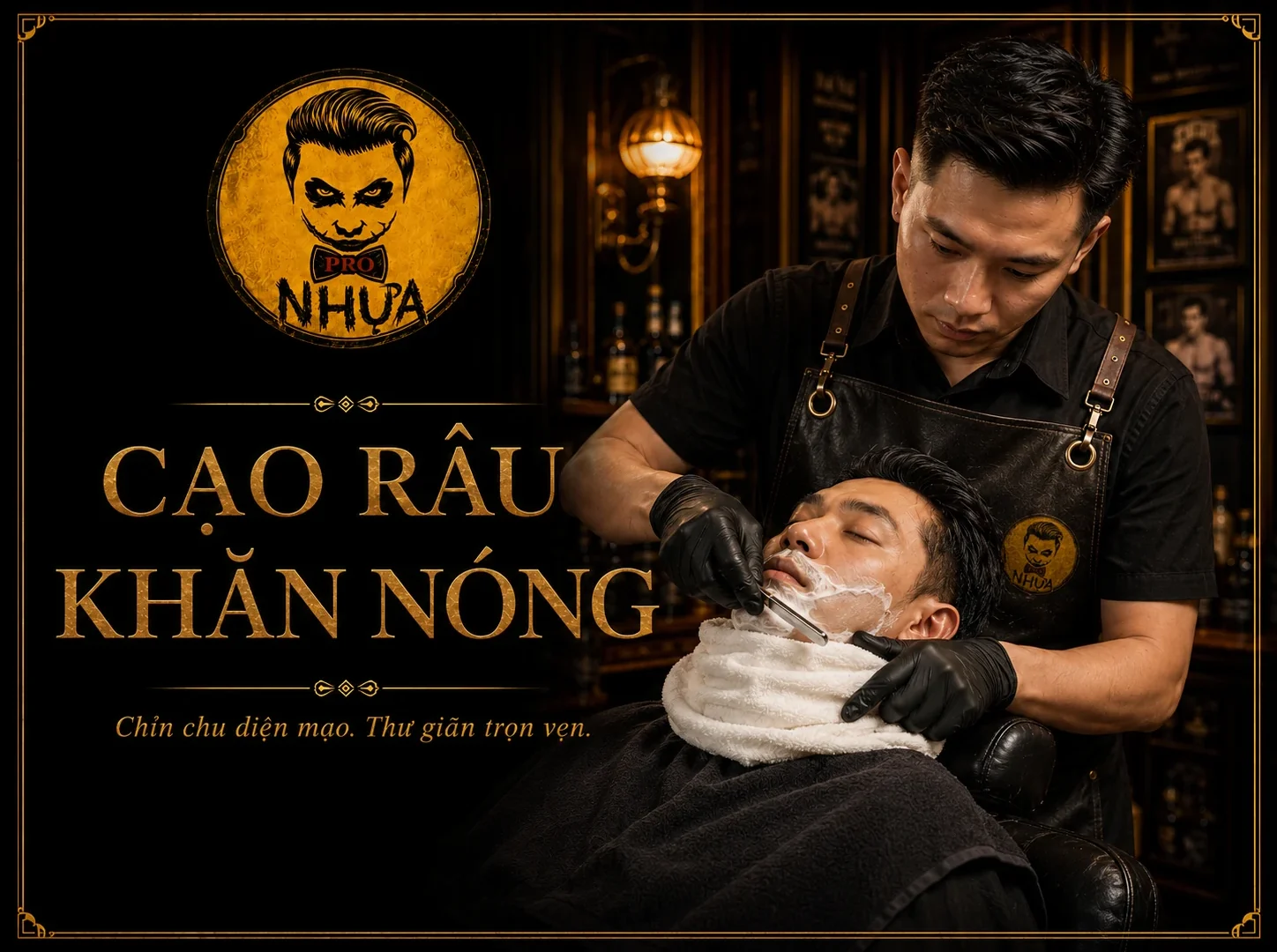 Cạo râu khăn nóng tại Nhựa Pro