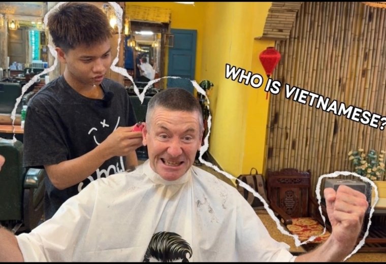 British Tourist Speaks Better Vietnamese Than the Barber Speaks English 😂🇬🇧🇻🇳